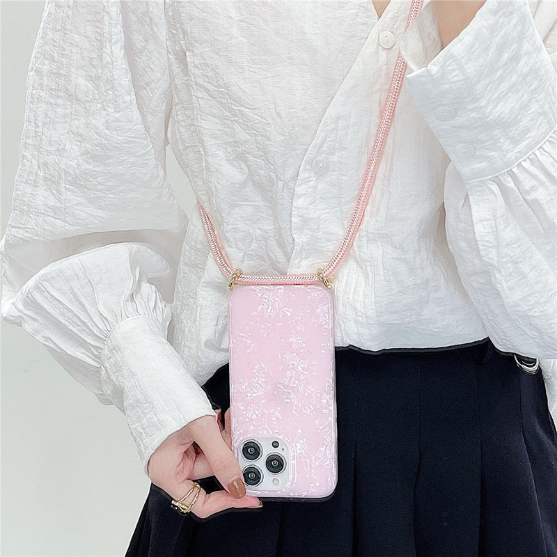 Dreamy Pearl Marble iPhone Case with Lanyard-Fonally-Fonally-iPhone-Case-Cute-Royal-Protective
