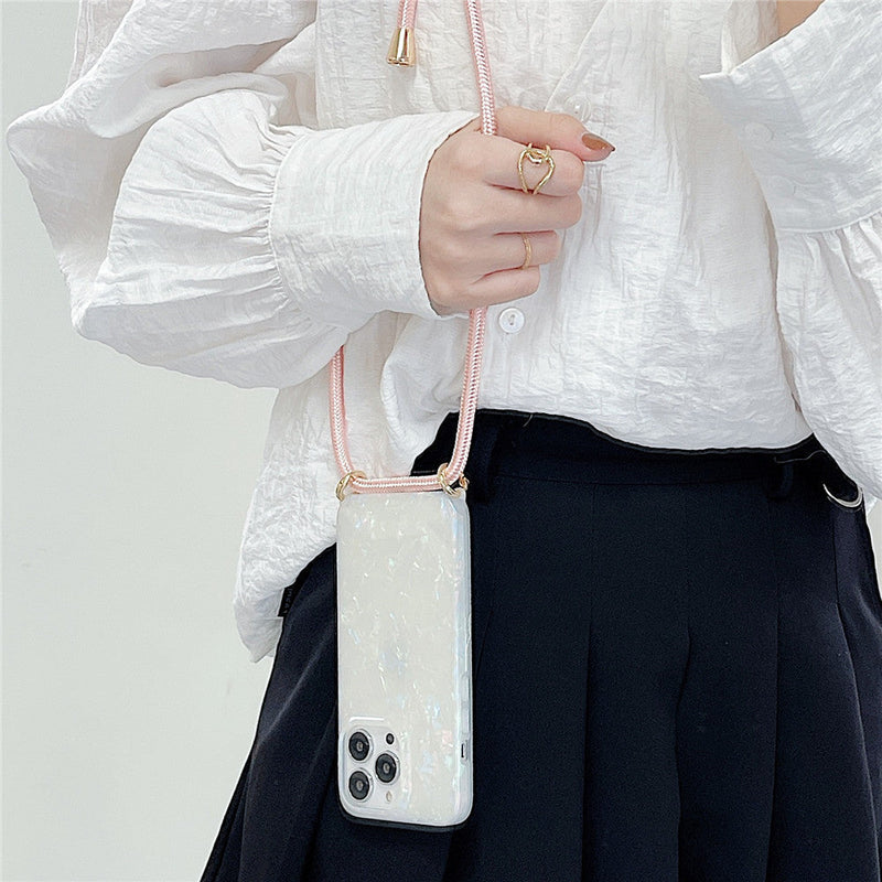 Dreamy Pearl Marble iPhone Case with Lanyard-Fonally-Fonally-iPhone-Case-Cute-Royal-Protective