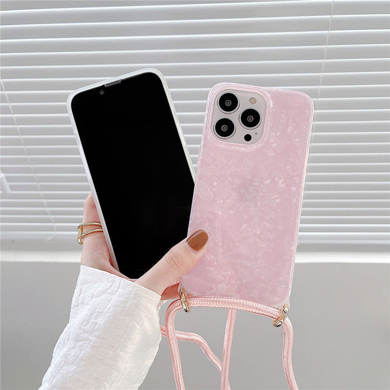 Dreamy Pearl Marble iPhone Case with Lanyard-Fonally-Fonally-iPhone-Case-Cute-Royal-Protective