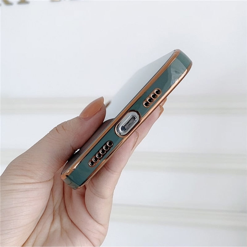 Electroplated Glass Back iPhone Case-Fonally-