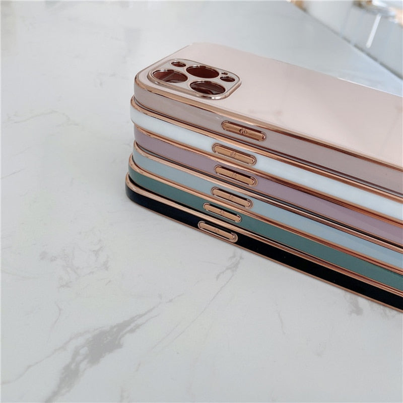 Electroplated Glass Back iPhone Case-Fonally-Fonally-iPhone-Case-Cute-Royal-Protective