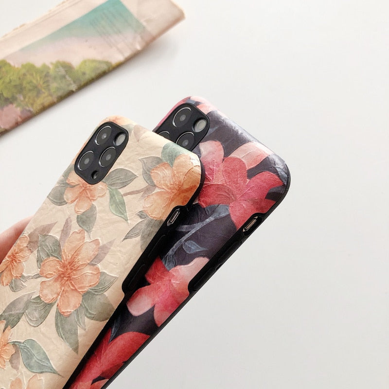 Embossed Floral iPhone Case-Fonally-Fonally-iPhone-Case-Cute-Royal-Protective