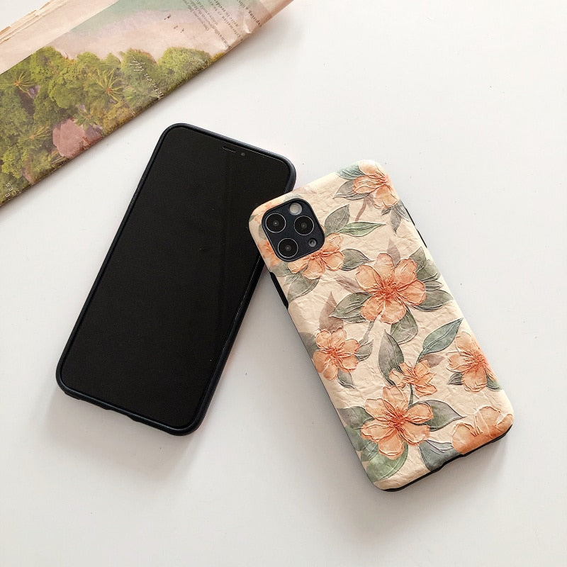 Embossed Floral iPhone Case-Fonally-Fonally-iPhone-Case-Cute-Royal-Protective