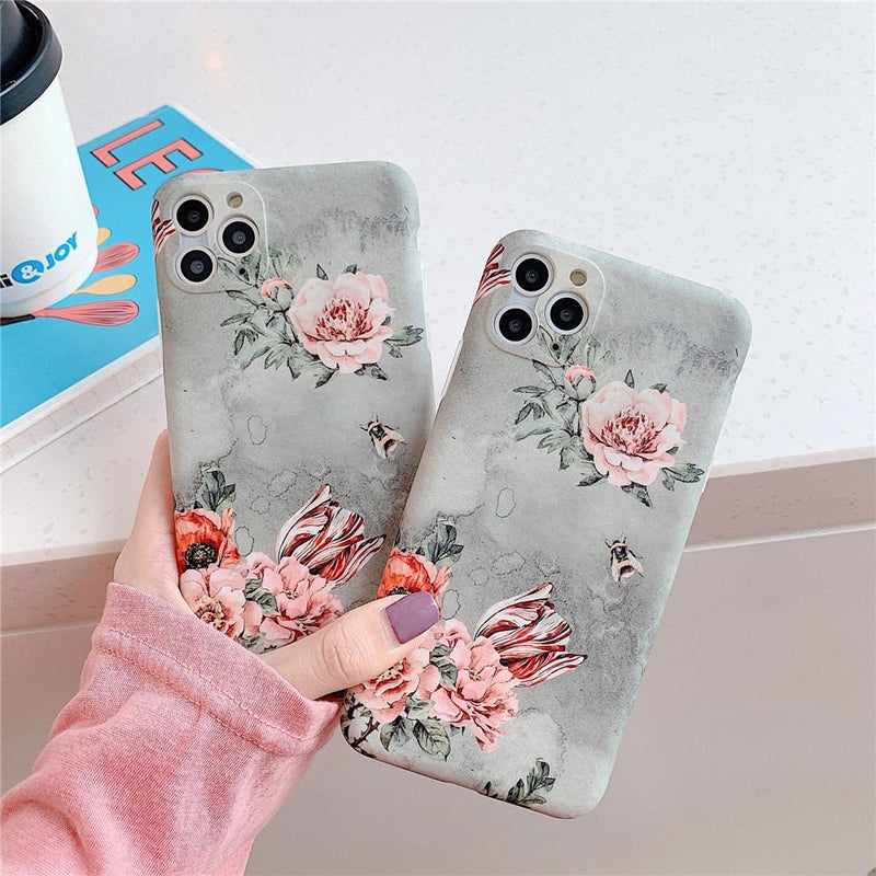 Floral Painting iPhone Case-Fonally-Fonally-iPhone-Case-Cute-Royal-Protective