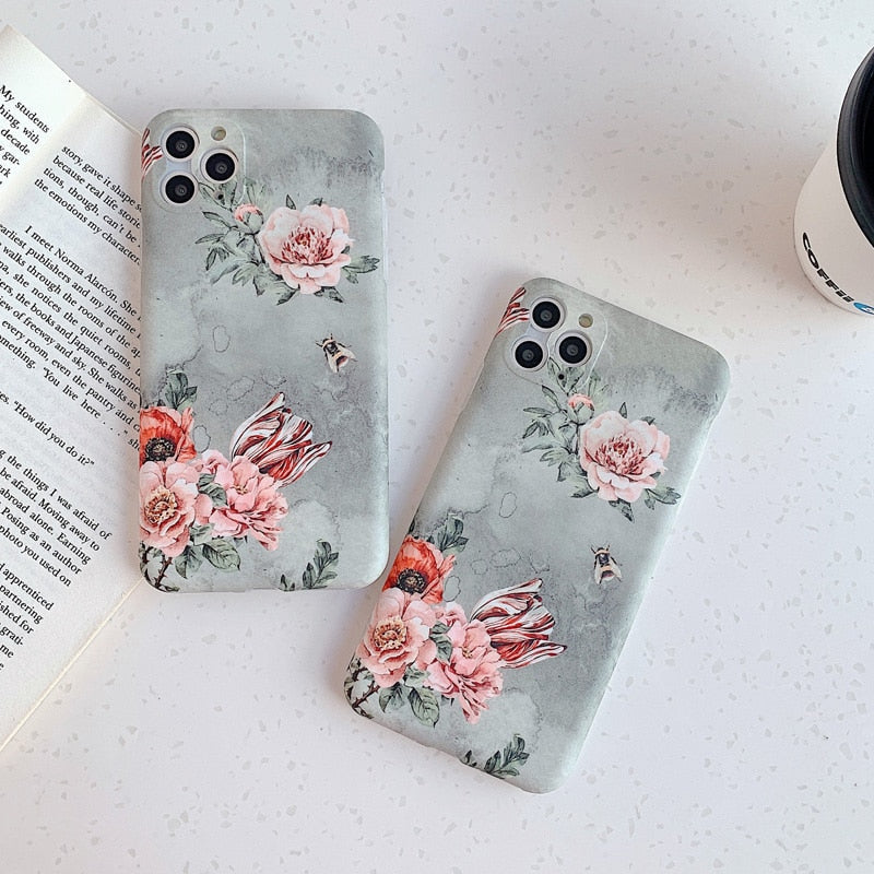 Floral Painting iPhone Case-Fonally-Fonally-iPhone-Case-Cute-Royal-Protective