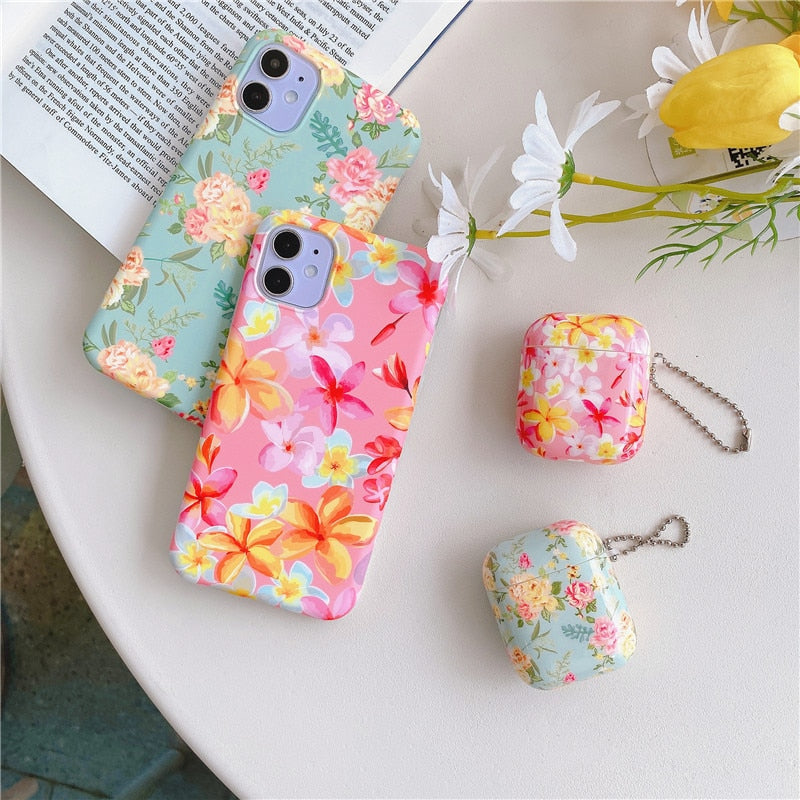 Floral iPhone AirPods Case Combo-Fonally-Fonally-iPhone-Case-Cute-Royal-Protective