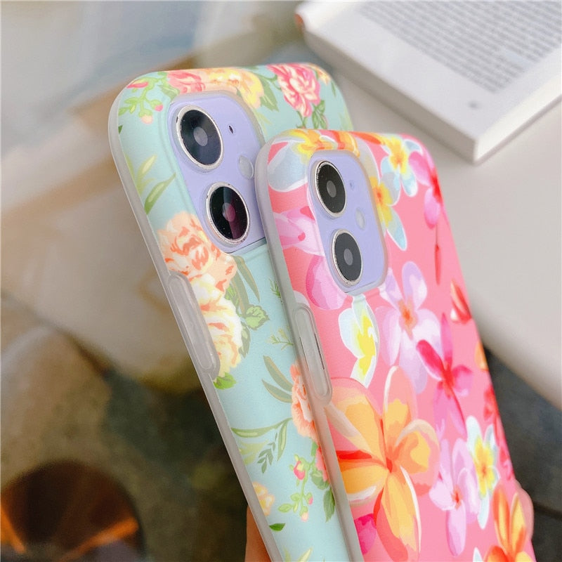 Floral iPhone AirPods Case Combo-Fonally-Fonally-iPhone-Case-Cute-Royal-Protective