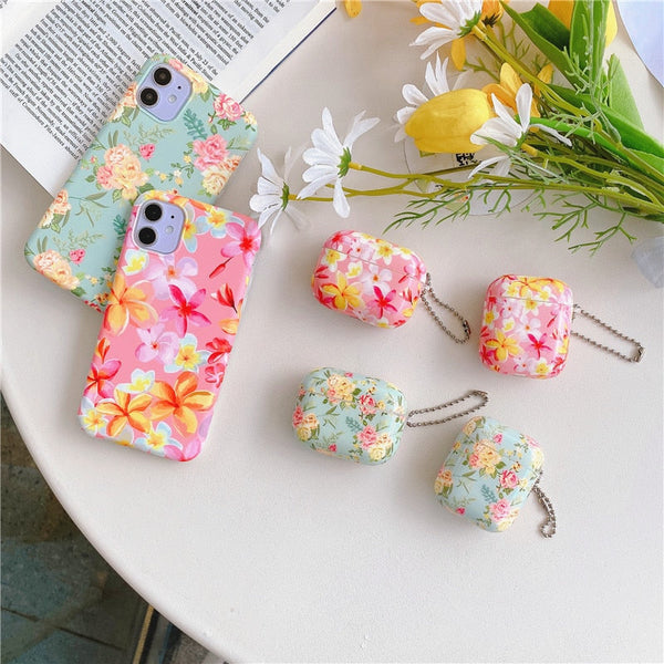 Floral iPhone AirPods Case Combo-Fonally-Fonally-iPhone-Case-Cute-Royal-Protective