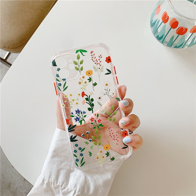 Floral iPhone Case with Bumper Sides-Fonally-Fonally-iPhone-Case-Cute-Royal-Protective