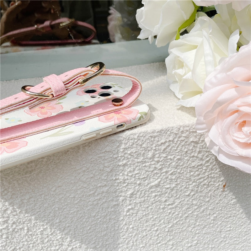 Flower iPhone Case with Belt-Fonally-Fonally-iPhone-Case-Cute-Royal-Protective