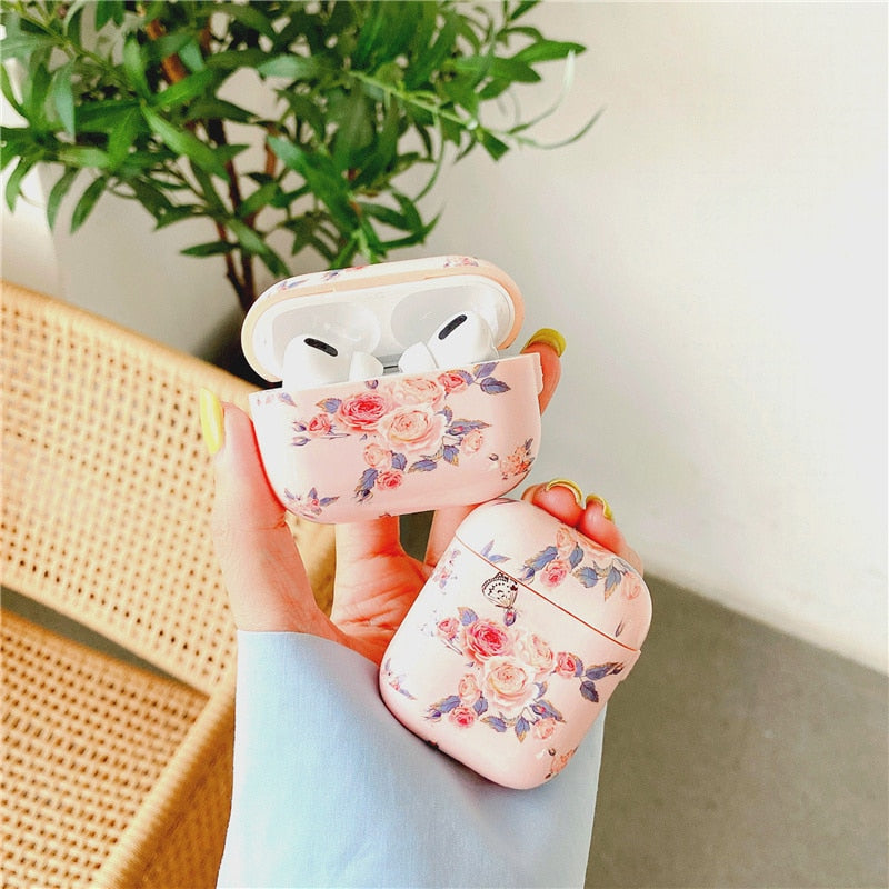 Flowers iPhone AirPods Case Combo 1-Fonally-Fonally-iPhone-Case-Cute-Royal-Protective