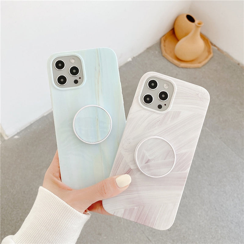 Flowy Ceramic iPhone Case With Holder-Fonally-Fonally-iPhone-Case-Cute-Royal-Protective