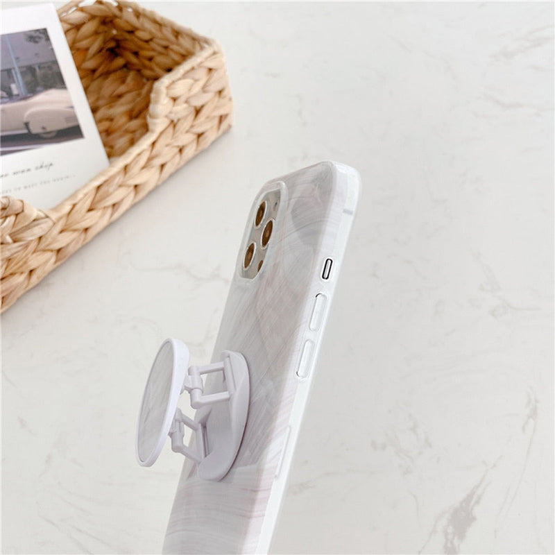 Flowy Ceramic iPhone Case With Holder-Fonally-Fonally-iPhone-Case-Cute-Royal-Protective