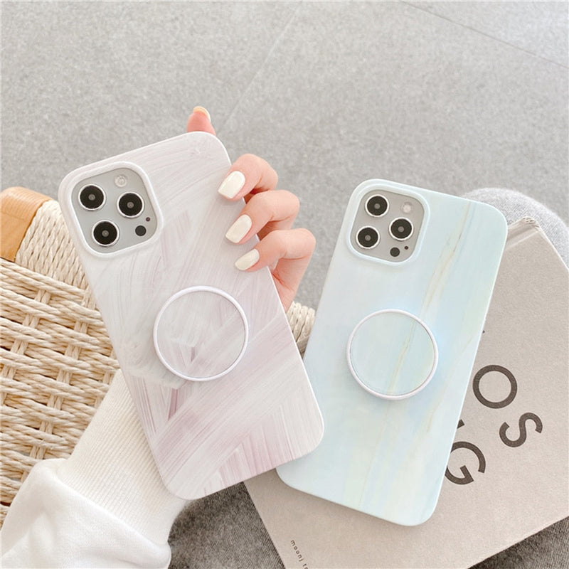 Flowy Ceramic iPhone Case With Holder-Fonally-Fonally-iPhone-Case-Cute-Royal-Protective