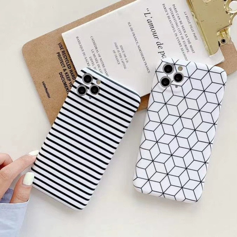 Geometric Lines iPhone Case-Fonally-Fonally-iPhone-Case-Cute-Royal-Protective