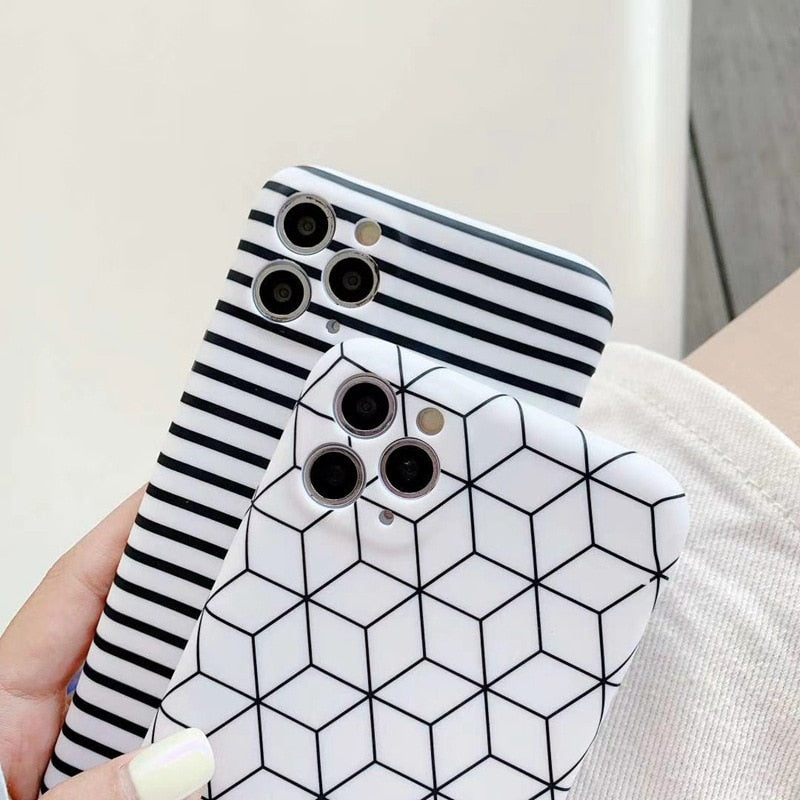 Geometric Lines iPhone Case-Fonally-Fonally-iPhone-Case-Cute-Royal-Protective