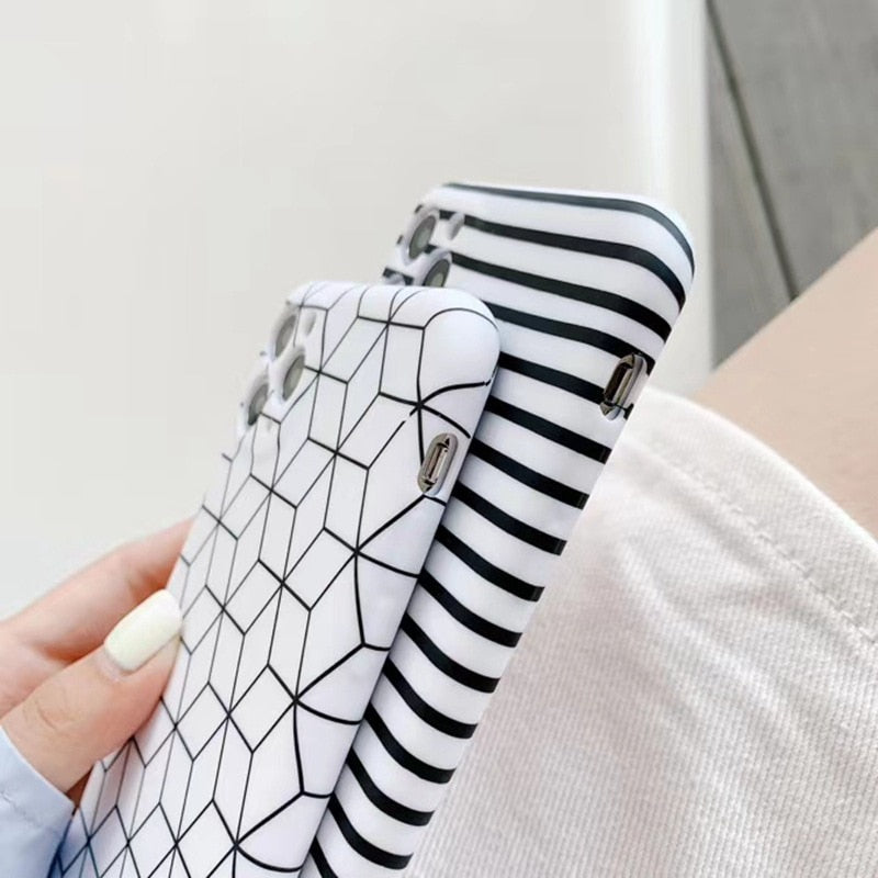 Geometric Lines iPhone Case-Fonally-Fonally-iPhone-Case-Cute-Royal-Protective
