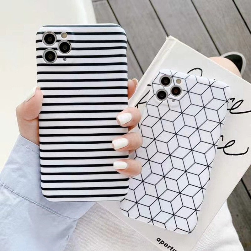 Geometric Lines iPhone Case-Fonally-Fonally-iPhone-Case-Cute-Royal-Protective
