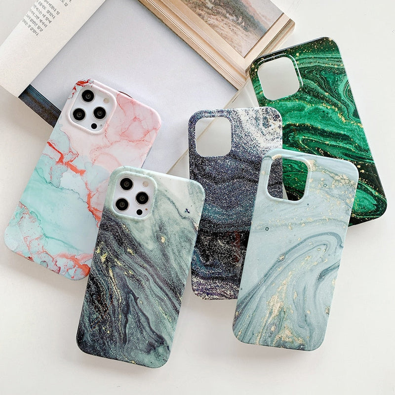 Glitter Flow Marbleous iPhone Case-Fonally-Fonally-iPhone-Case-Cute-Royal-Protective