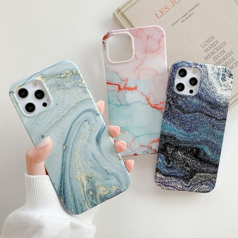 Glitter Flow Marbleous iPhone Case-Fonally-Fonally-iPhone-Case-Cute-Royal-Protective