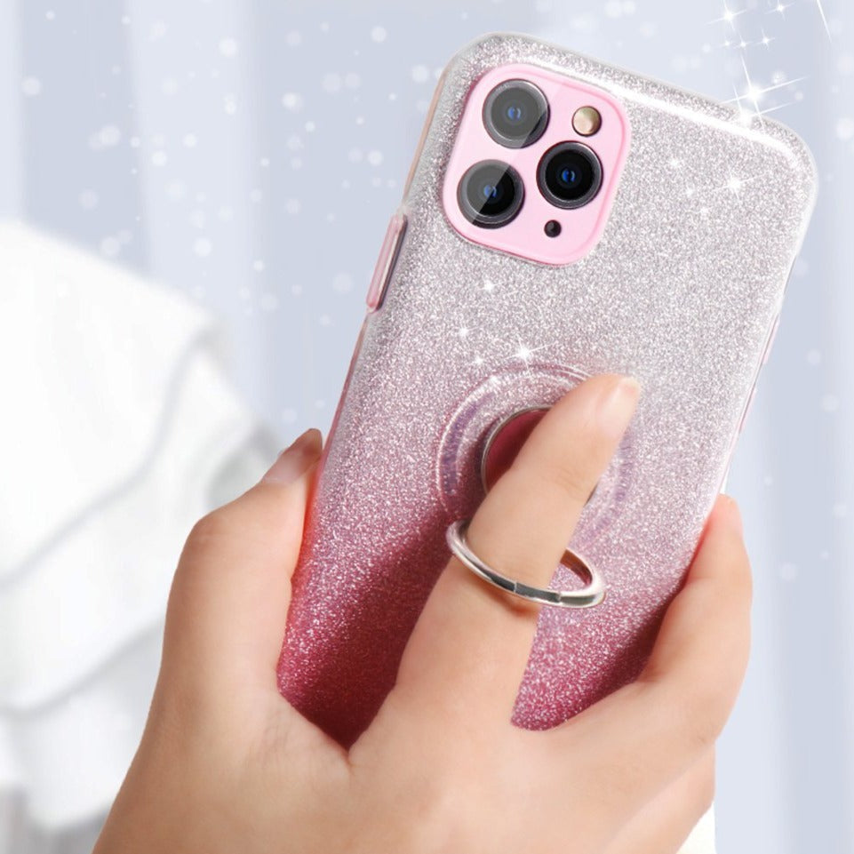 Gradient Glitter iPhone Case with ring-Fonally-