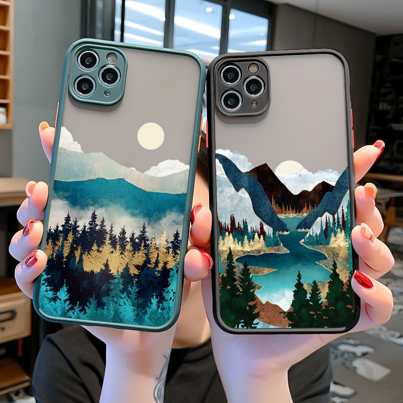 Hand-Painted Style Scenic iPhone Case-Fonally-Fonally-iPhone-Case-Cute-Royal-Protective
