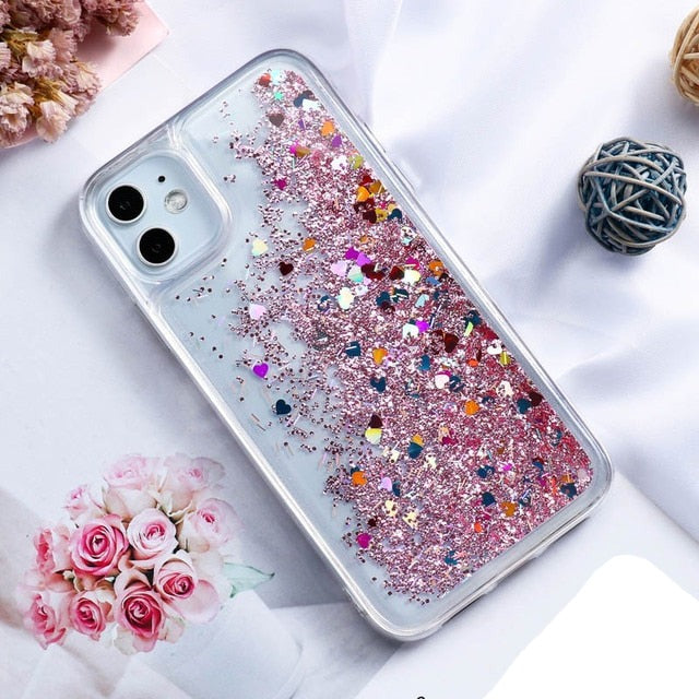 Hearts & Glitters iPhone Case-fonallycases-For iPhone 13 Pro Max-Pink-Fonally-iPhone-Case-Cute-Royal-Protective