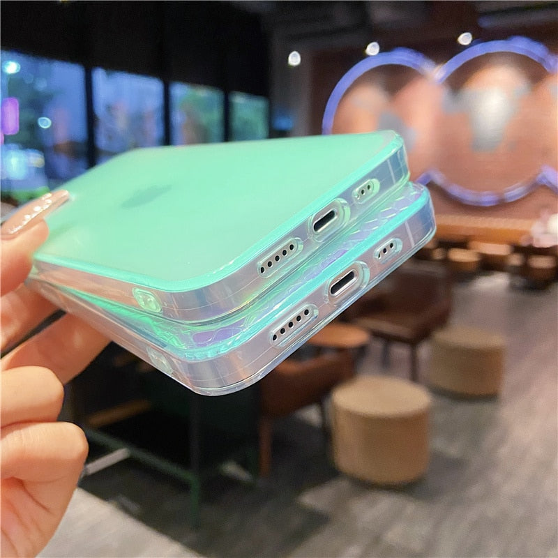 Laser Etched Gradient Rainbow Effect iPhone Case-Fonally-Fonally-iPhone-Case-Cute-Royal-Protective