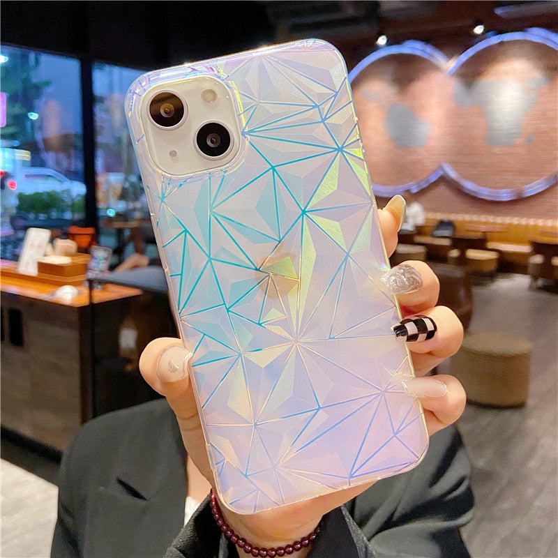 Laser Etched Gradient Rainbow Effect iPhone Case-Fonally-Fonally-iPhone-Case-Cute-Royal-Protective