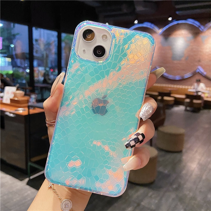 Laser Etched Gradient Rainbow Effect iPhone Case-Fonally-Fonally-iPhone-Case-Cute-Royal-Protective