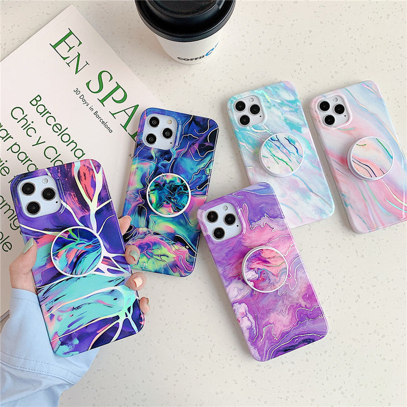 Laser Marble iPhone Case with Holder-Fonally-Fonally-iPhone-Case-Cute-Royal-Protective