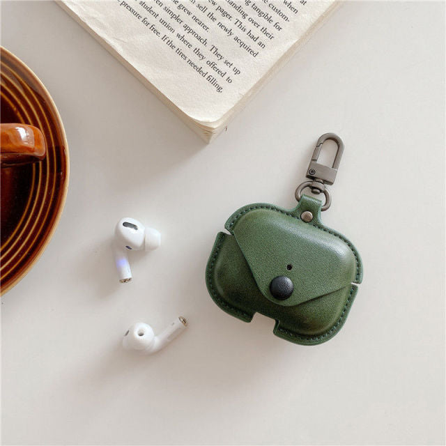 Leather AirPods 3 Case-Fonally-Green-Fonally-iPhone-Case-Cute-Royal-Protective