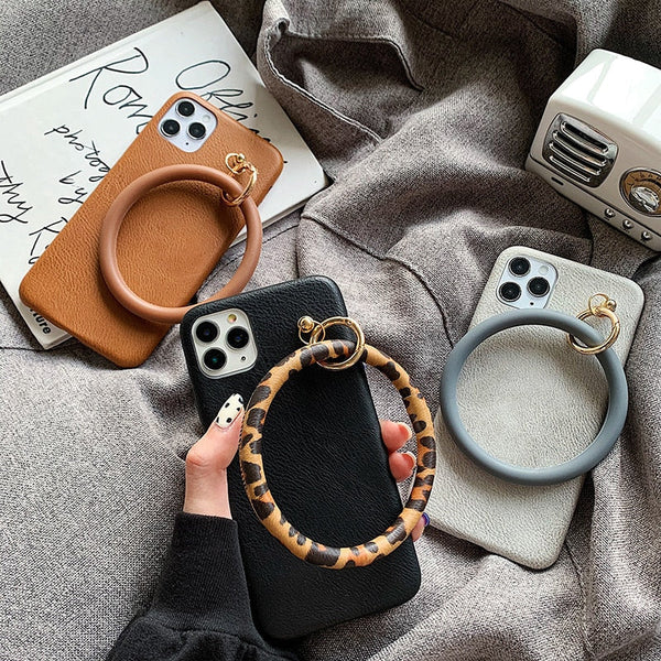 Leatherlike iPhone Case with Large Ring-Fonally-Fonally-iPhone-Case-Cute-Royal-Protective
