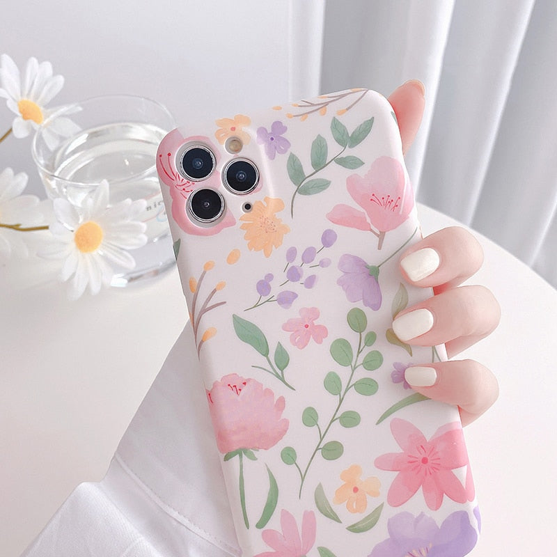 Light Color Floral iPhone Case-Fonally-Fonally-iPhone-Case-Cute-Royal-Protective