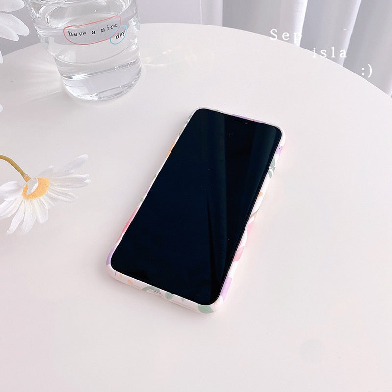 Light Color Floral iPhone Case-Fonally-Fonally-iPhone-Case-Cute-Royal-Protective