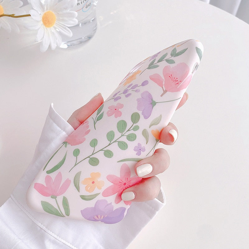 Light Color Floral iPhone Case-Fonally-Fonally-iPhone-Case-Cute-Royal-Protective