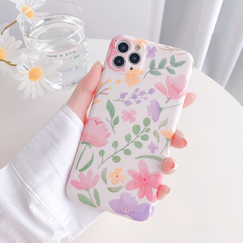 Light Color Floral iPhone Case-Fonally-Fonally-iPhone-Case-Cute-Royal-Protective