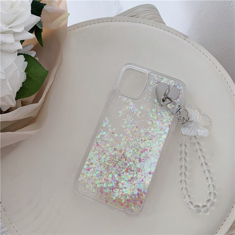 Liquid Glitter iPhone Case with Chain-Fonally-Fonally-iPhone-Case-Cute-Royal-Protective