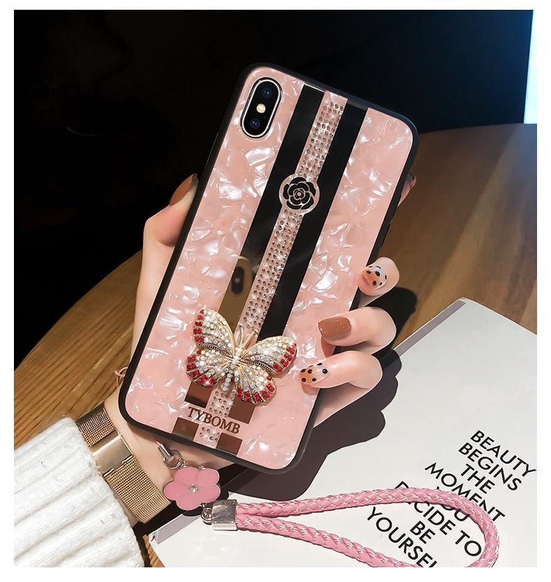 Luxurious Embedded Butterfly iPhone Case-Fonally-Fonally-iPhone-Case-Cute-Royal-Protective