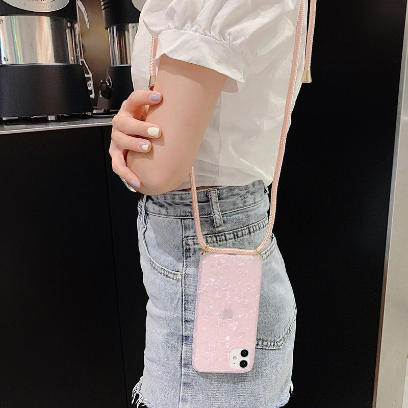 Marble iPhone case with lanyard-Fonally-Fonally-iPhone-Case-Cute-Royal-Protective