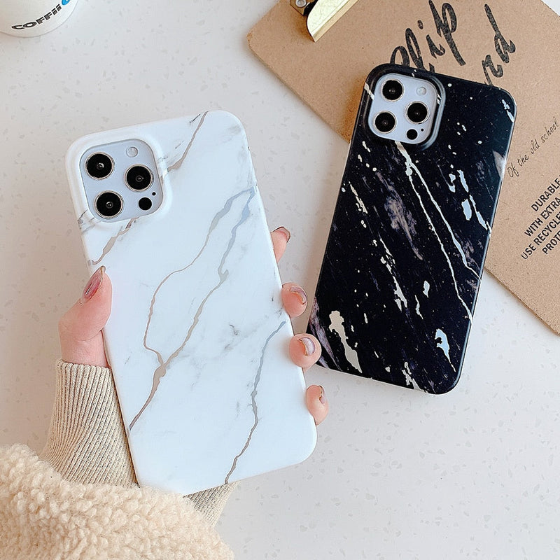 Marquina Shiny Plating iPhone Case-Fonally-Fonally-iPhone-Case-Cute-Royal-Protective
