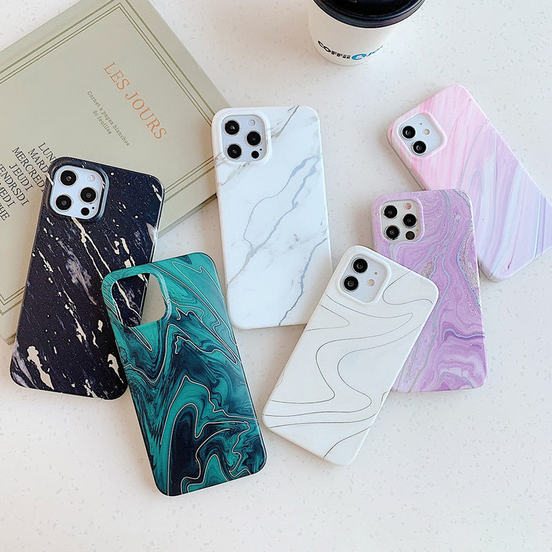 Marquina Shiny Plating iPhone Case-Fonally-Fonally-iPhone-Case-Cute-Royal-Protective