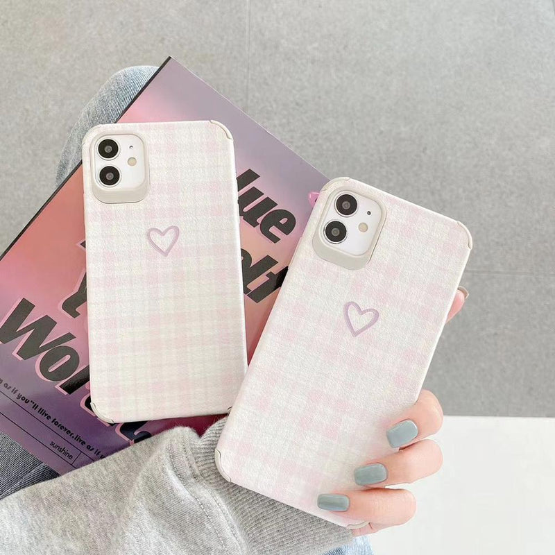 Pink Beige Hearts iPhone Case-Fonally-Fonally-iPhone-Case-Cute-Royal-Protective
