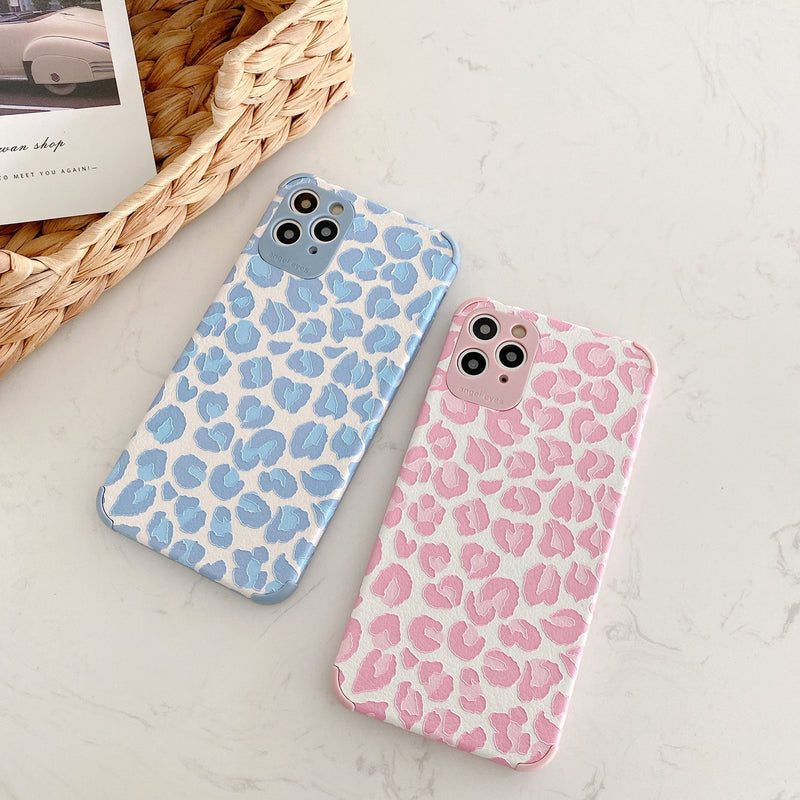 Pink & Blue Leopard Print iPhone Case-Fonally-Fonally-iPhone-Case-Cute-Royal-Protective