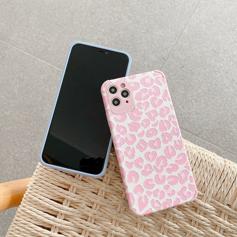 Pink & Blue Leopard Print iPhone Case-Fonally-Fonally-iPhone-Case-Cute-Royal-Protective