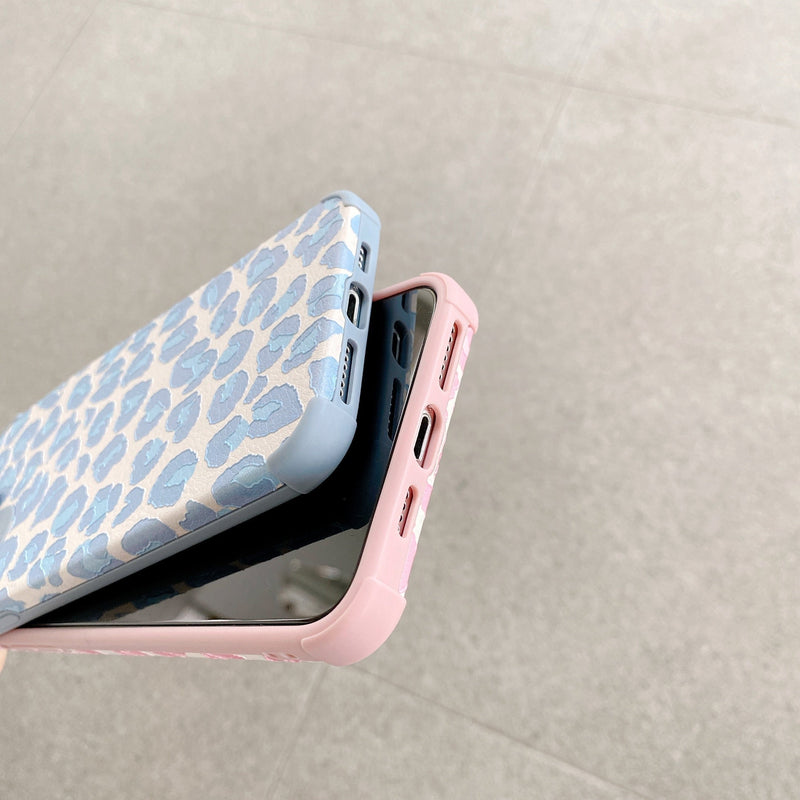 Pink & Blue Leopard Print iPhone Case-Fonally-Fonally-iPhone-Case-Cute-Royal-Protective
