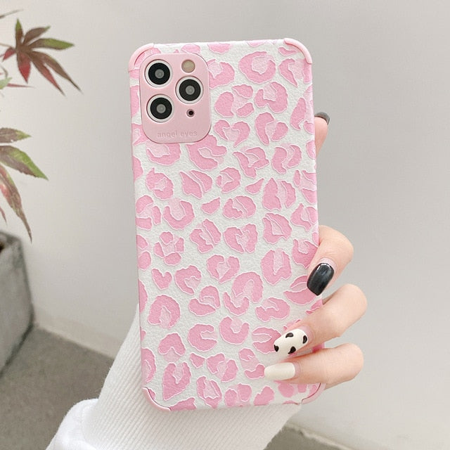 Pink & Blue Leopard Print iPhone Case-Fonally-For iphone SE 2020-Pink-Fonally-iPhone-Case-Cute-Royal-Protective