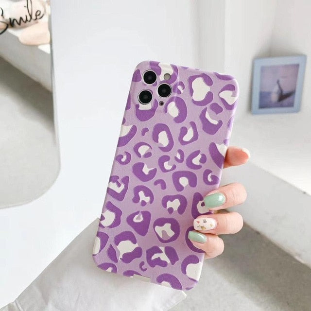 Purple Leopard Print iPhone Case-Fonally-Fonally-iPhone-Case-Cute-Royal-Protective