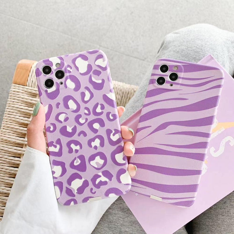 Purple Leopard Print iPhone Case-Fonally-Fonally-iPhone-Case-Cute-Royal-Protective