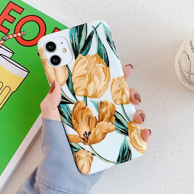 Retro Floral iPhone Case with Ring-Fonally-For iPhone 12 Pro Max-B-Fonally-iPhone-Case-Cute-Royal-Protective